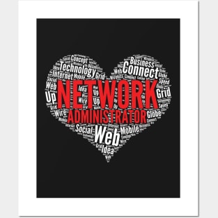 Network administrator Heart Shape Word Cloud Design print Posters and Art